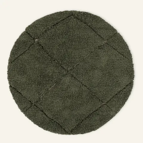 Tapis rond Beni Ouarain Tigmi vert — tapis beni ouarain