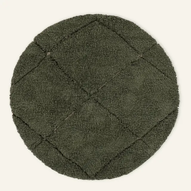 Tapis rond Beni Ouarain Tigmi vert — tapis beni ouarain