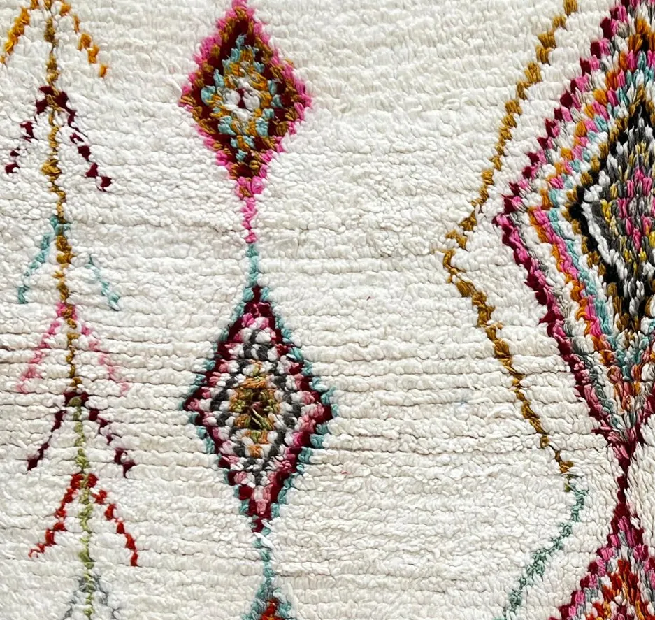 Tapis rond berbère Ahansal multicolore à losanges, vue 4 sur 4