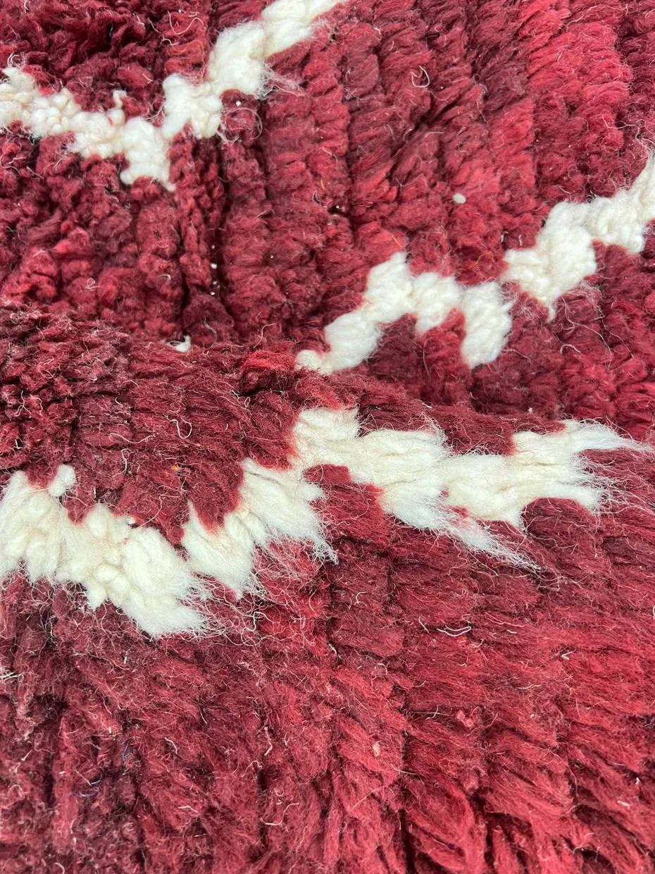 Tapis rond berbère Ameln bordeaux, vue 4 sur 4
