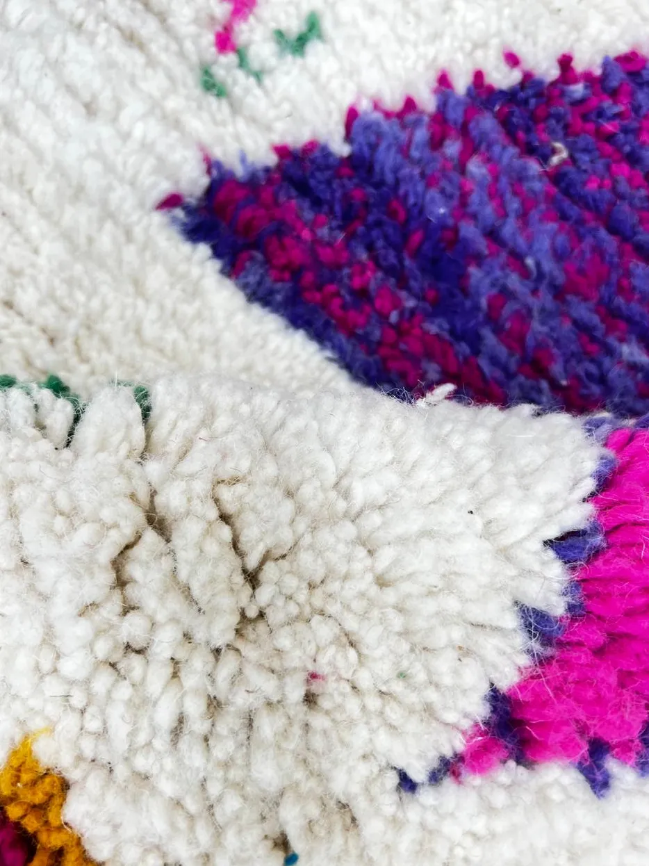 Tapis rond berbère Amnay aux motifs berbères, vue 3 sur 4