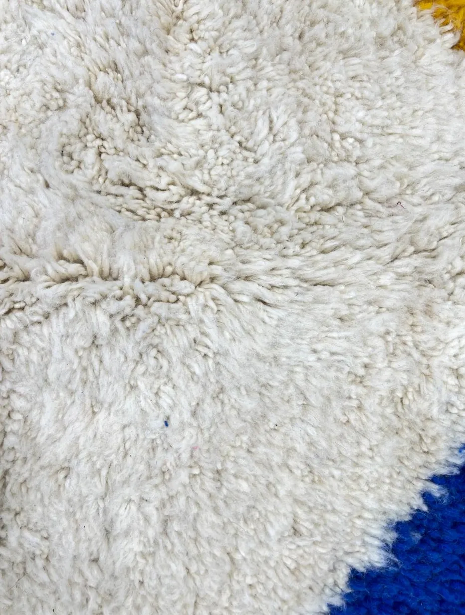 Tapis rond berbère Aoulouz multicolore aux motifs géométriques, vue 4 sur 4