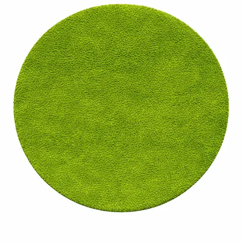 Tapis rond berbère Asni vert uni — tapis berbères contemporains