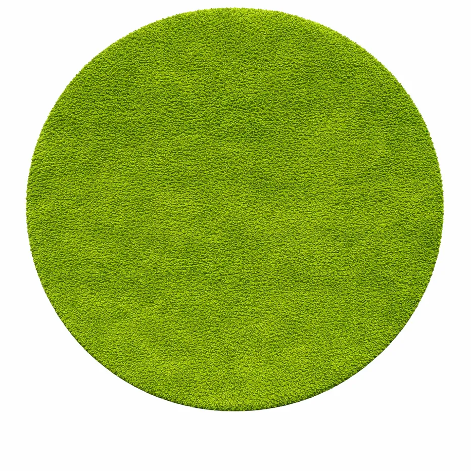 Tapis rond berbère Asni vert uni — tapis berbères contemporains tissé à la main