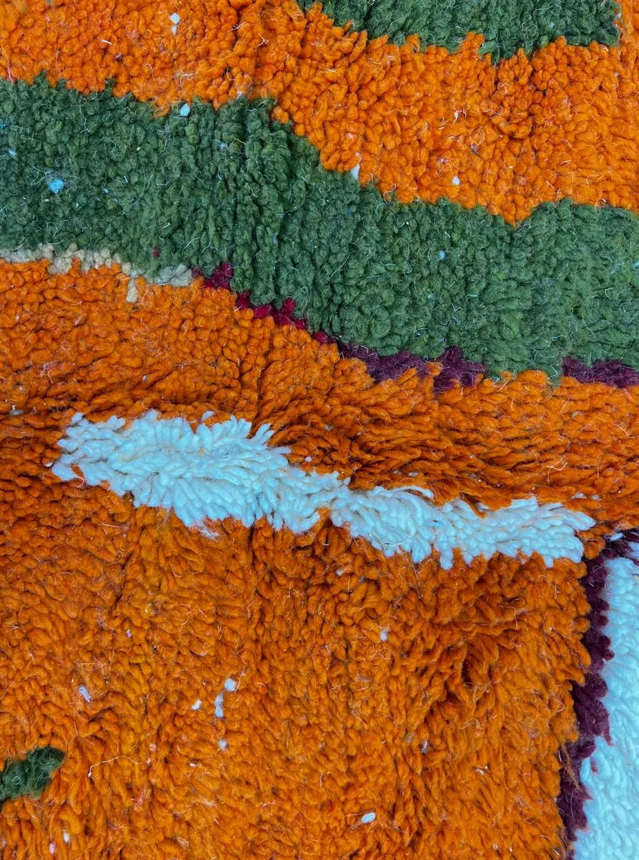 Tapis rond berbère Azrou multicolore au dessin abstrait, vue 4 sur 4