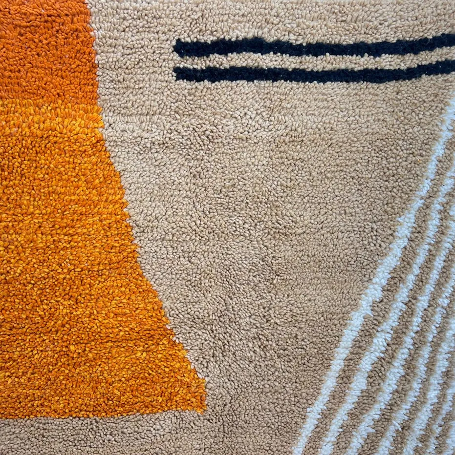Tapis rond berbère Badis au dessin abstrait, vue 4 sur 4