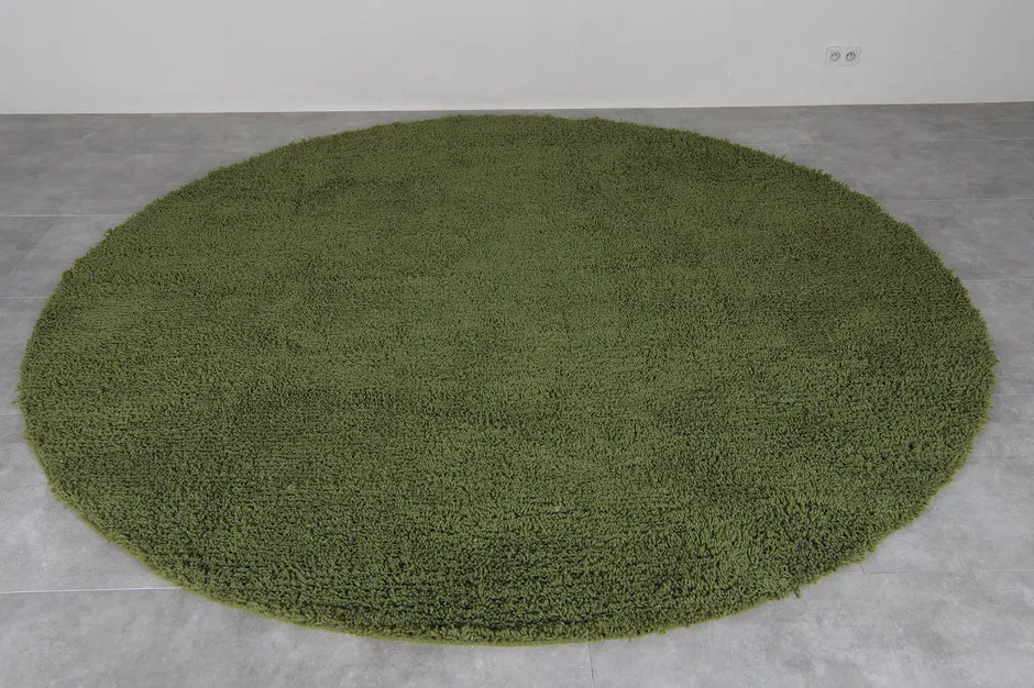 Tapis rond berbère Badis vert, vue 3 sur 7