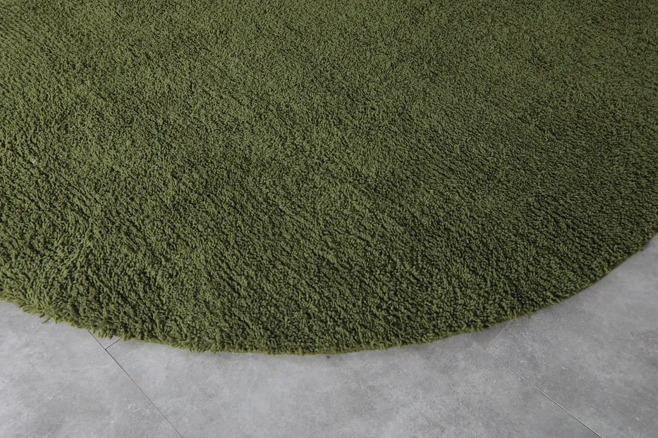 Tapis rond berbère Badis vert, vue 5 sur 7