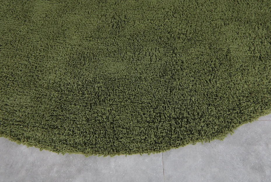 Tapis rond berbère Badis vert, vue 6 sur 7