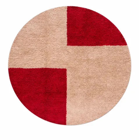 Tapis rond berbère Biougra aux motifs géométriques — tapis berbères contemporains