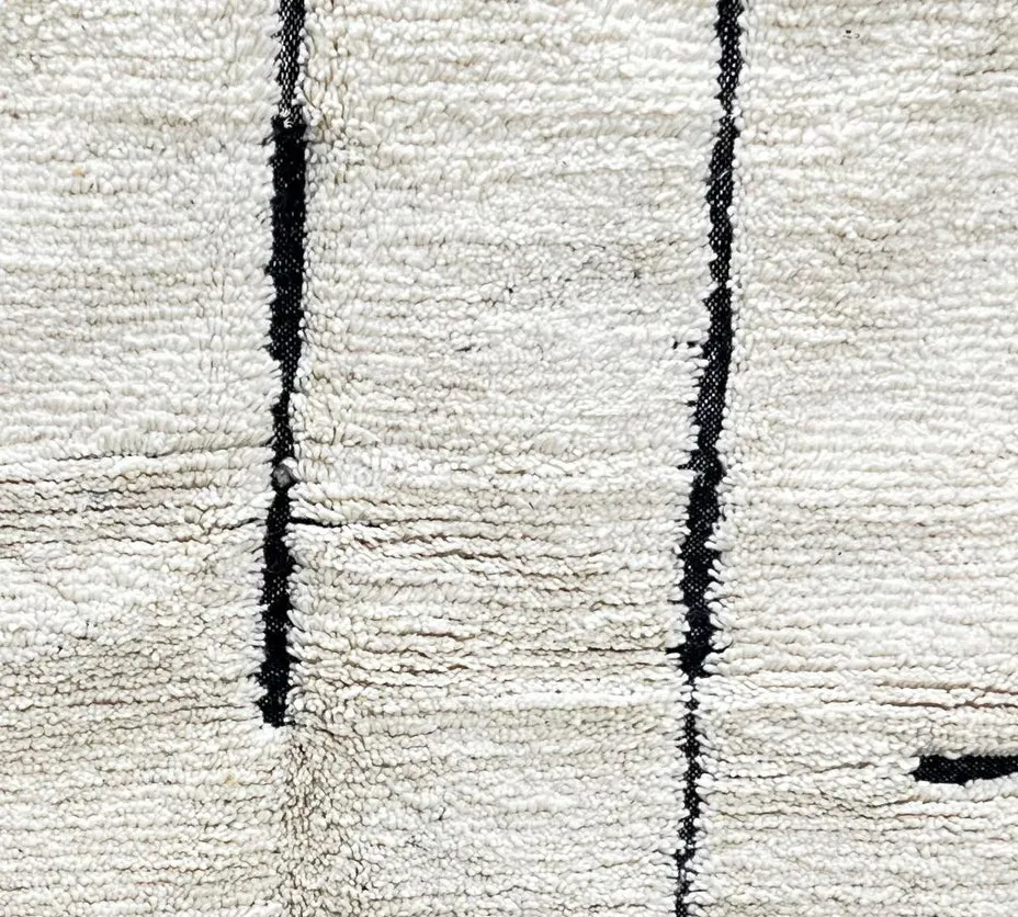 Tapis rond berbère Bounaceur à lignes, vue 4 sur 4