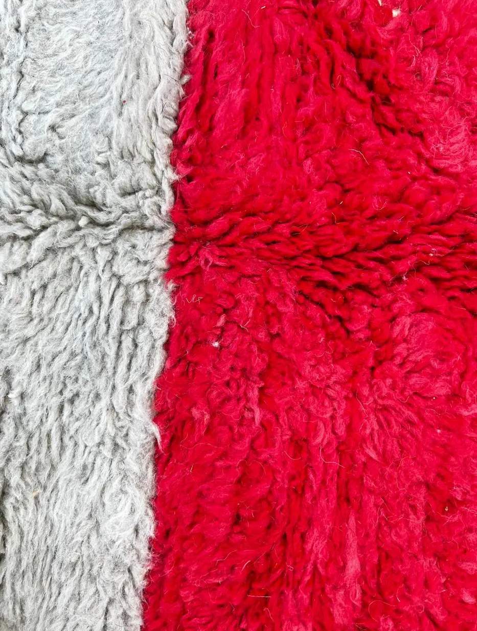 Tapis rond berbère Dayet orange au dessin abstrait, vue 4 sur 4