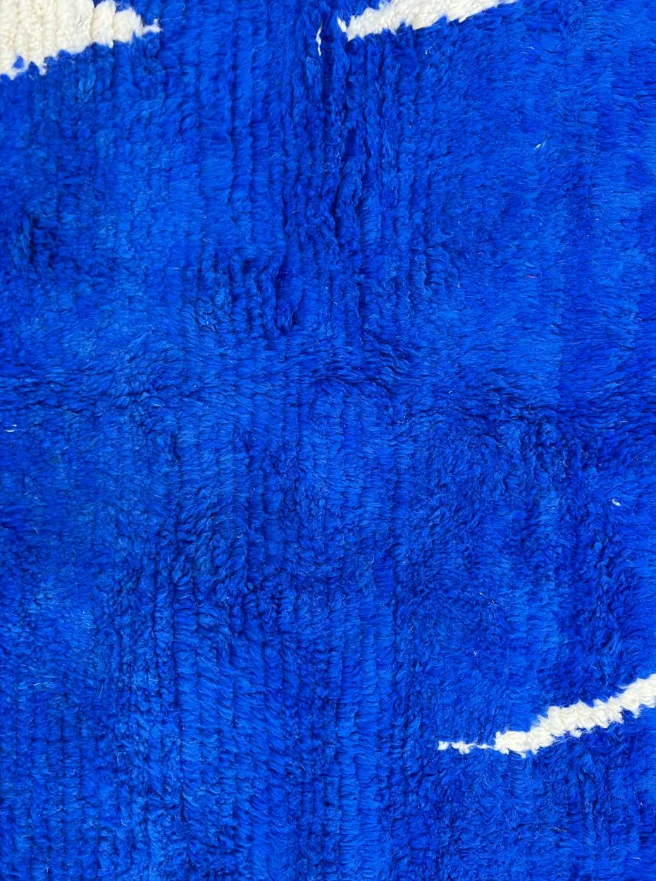 Tapis rond berbère Erfoud bleu, vue 4 sur 4