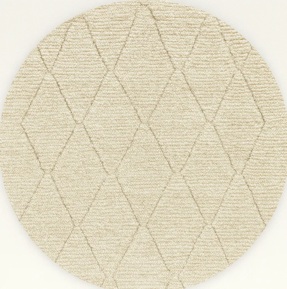 Tapis rond berbère Ghdat à losanges — tapis berbères contemporains tissé à la main