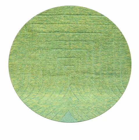 Tapis rond berbère Goulmima vert — tapis berbères contemporains