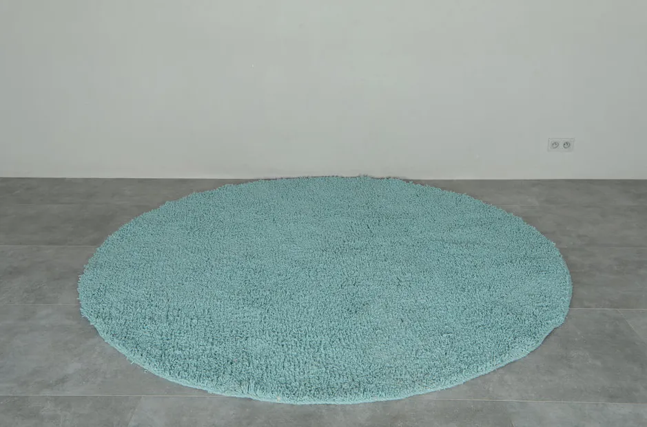 Tapis rond berbère Ifrane bleu, vue 5 sur 7