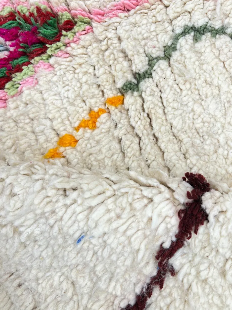 Tapis rond berbère Imilchil multicolore à losanges, vue 3 sur 4