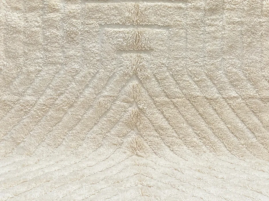 Tapis rond berbère Ineghmar beige, vue 3 sur 4