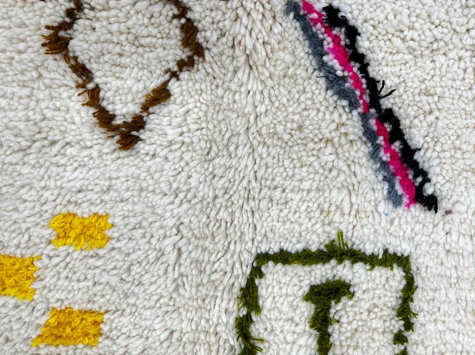 Tapis rond berbère Lakhdar multicolore aux motifs berbères, vue 4 sur 4