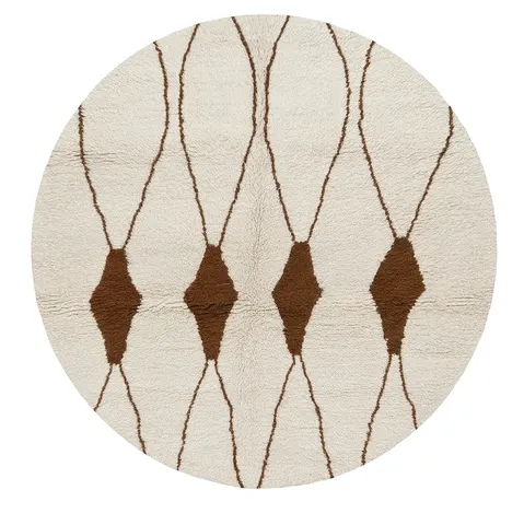 Tapis rond berbère Loukkos uni — tapis berbères contemporains