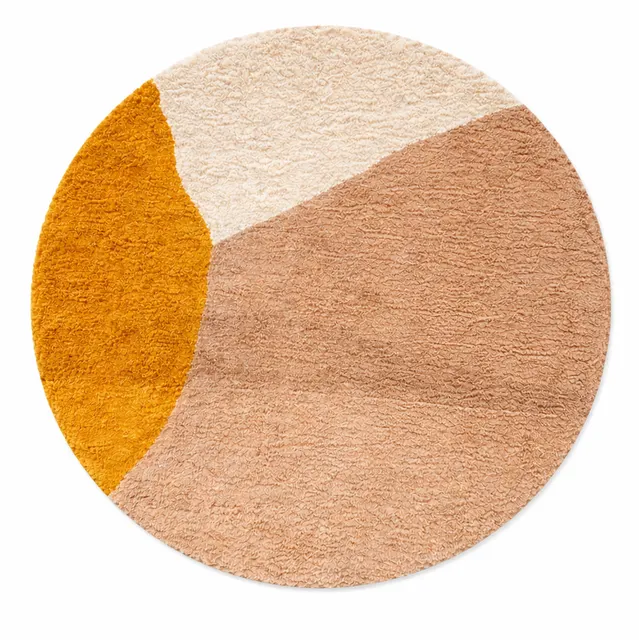 Tapis rond berbère Lunja au dessin abstrait — tapis berbères contemporains