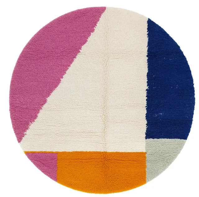 Tapis rond berbère Massa multicolore — tapis berbères contemporains