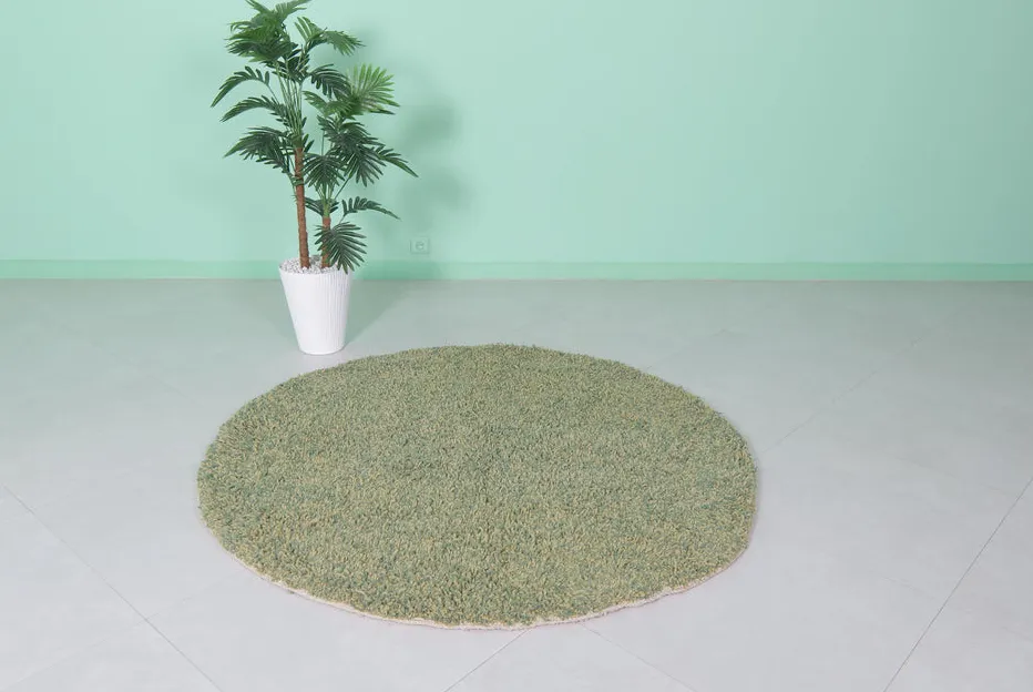 Tapis rond berbère Mgoun vert, vue 3 sur 7