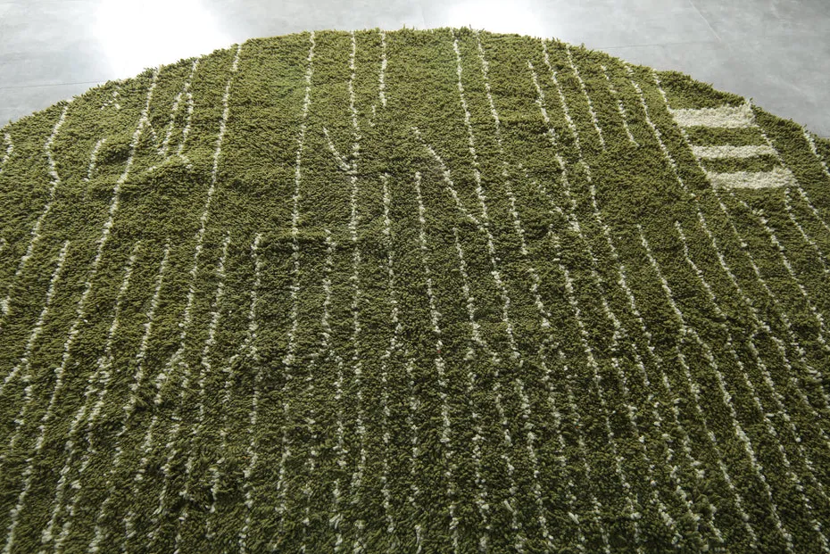Tapis rond berbère Ouanoukrim vert, vue 7 sur 7