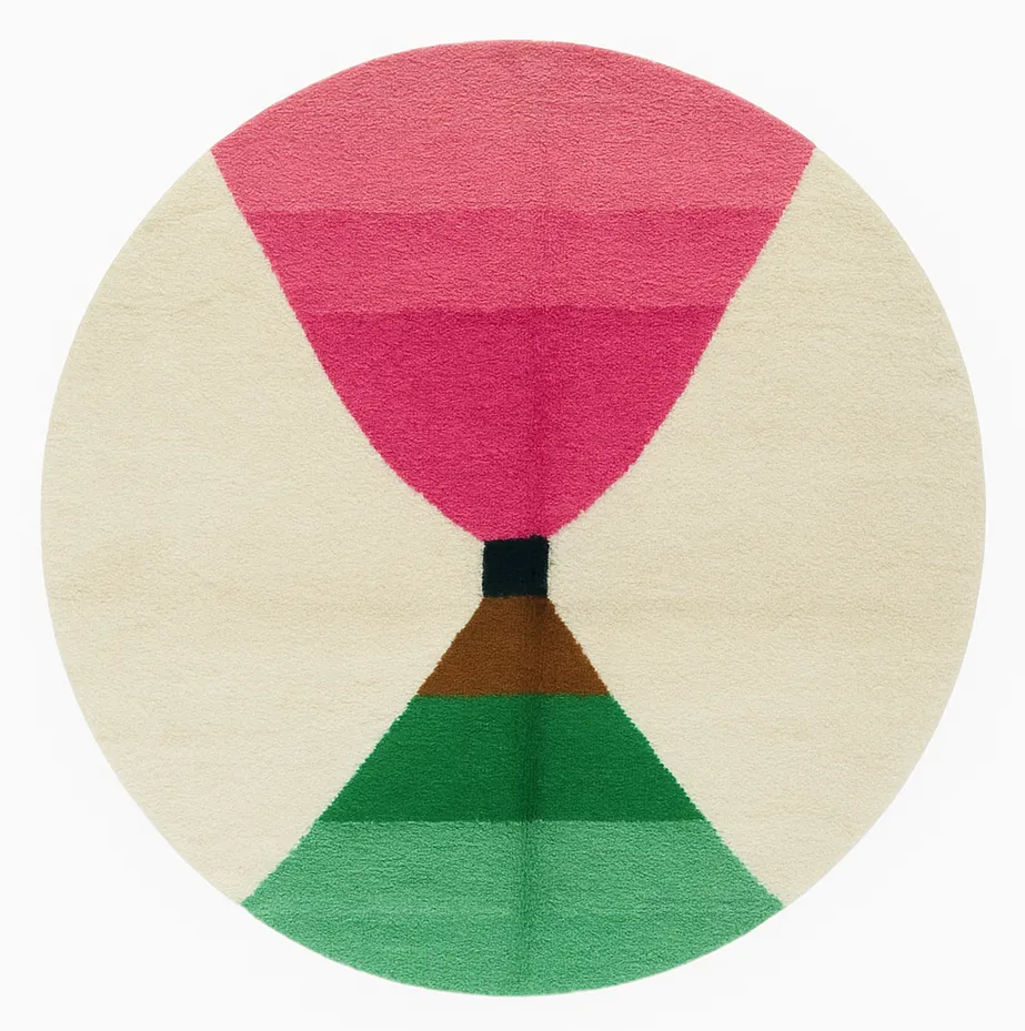 Tapis rond berbère Ouiouane — tapis berbères contemporains tissé à la main