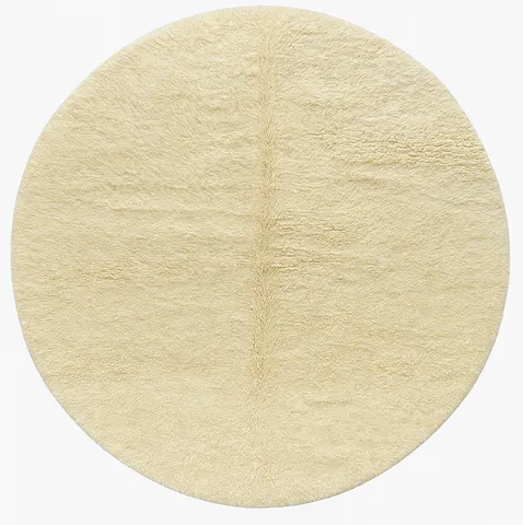 Tapis rond berbère Ouiouane crème — tapis berbères contemporains
