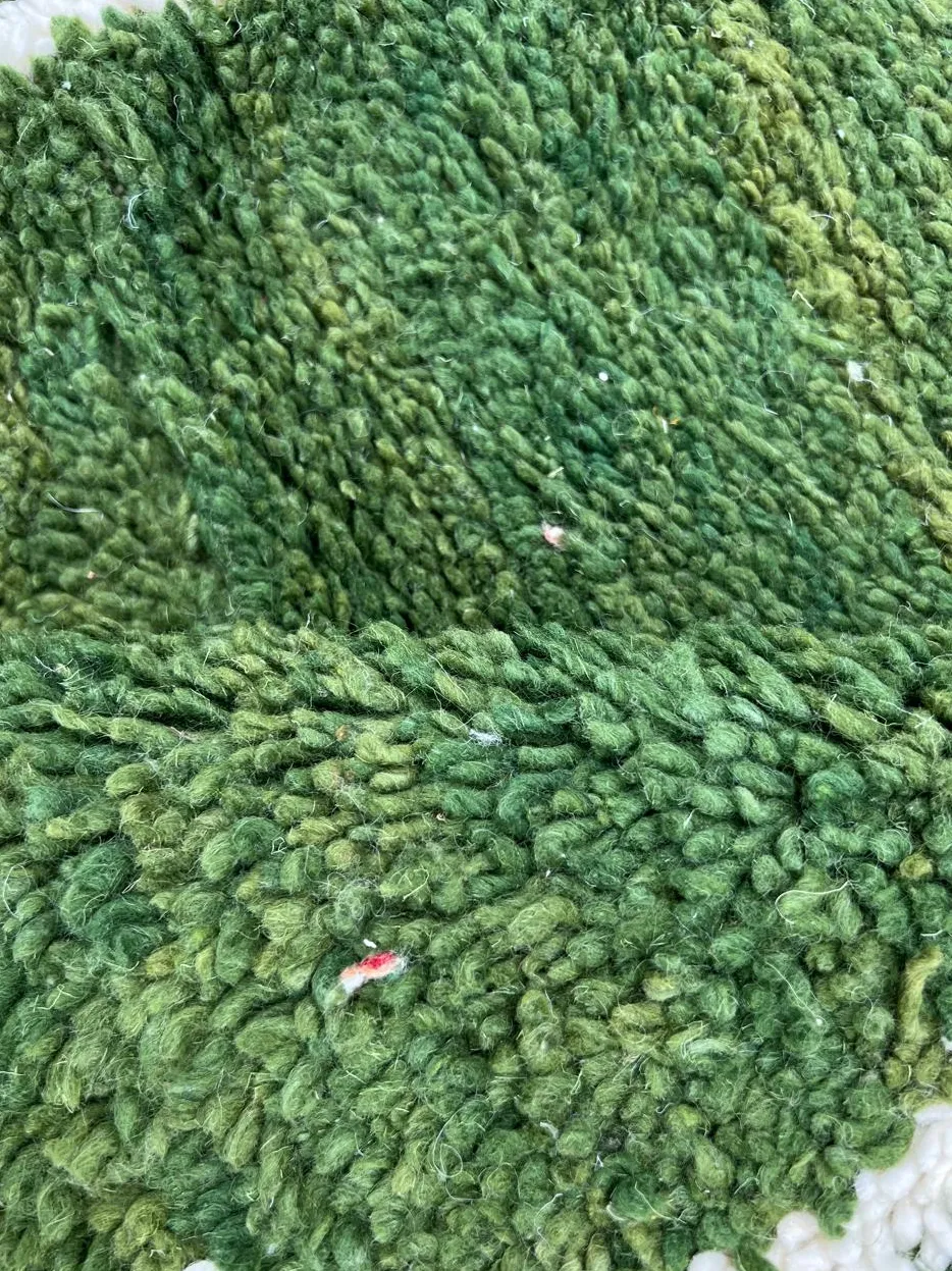 Tapis rond berbère Rissani vert, vue 3 sur 4