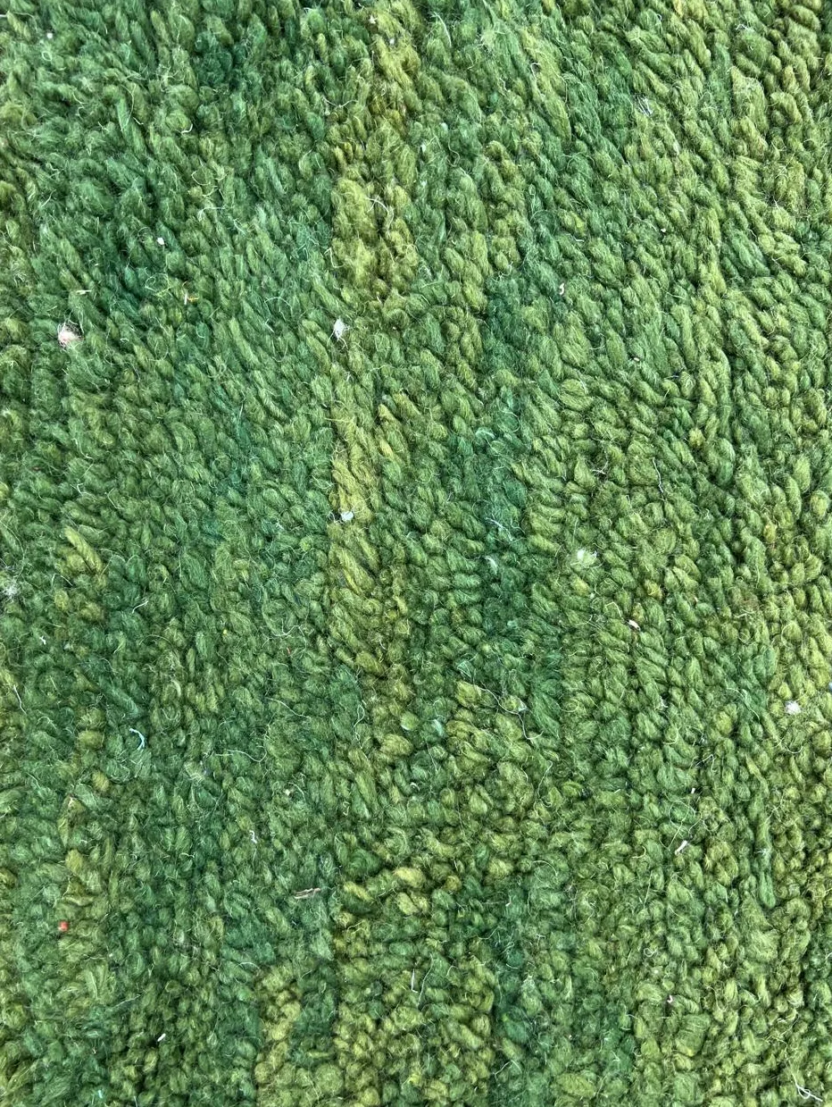 Tapis rond berbère Rissani vert, vue 4 sur 4