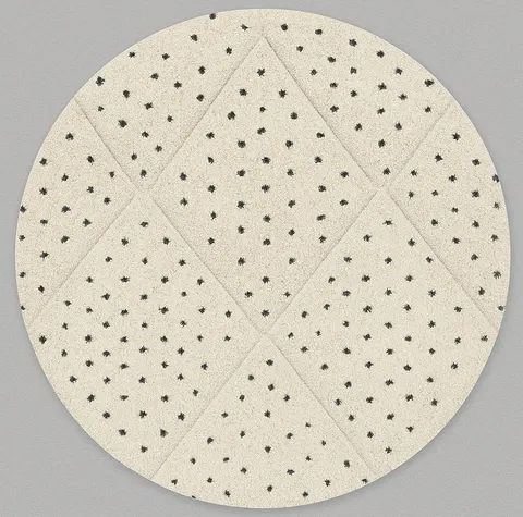 Tapis rond berbère Siroua blanc et noir — tapis berbères contemporains
