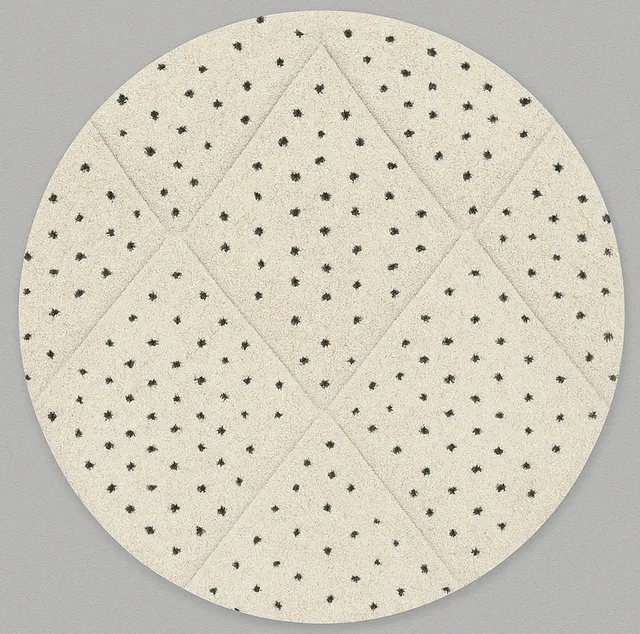 Tapis rond berbère Siroua blanc et noir — tapis berbères contemporains