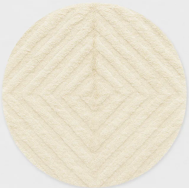 Tapis rond berbère Tafraout blanc uni — tapis berbères contemporains