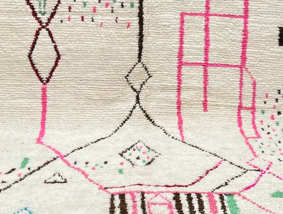 Tapis rond berbère Tamda crème et multicolore, vue 4 sur 4