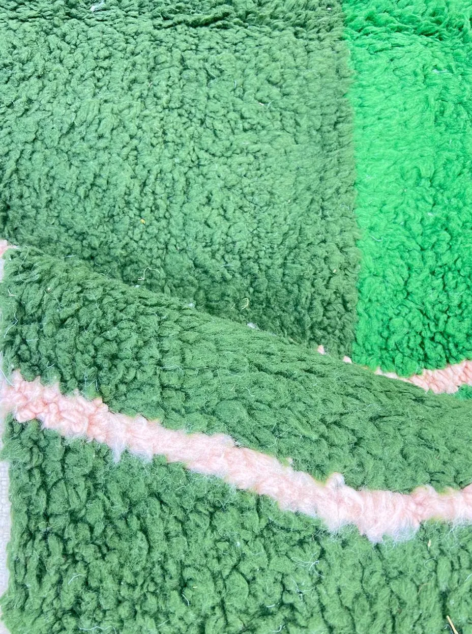 Tapis rond berbère Tamegroute vert, vue 3 sur 4
