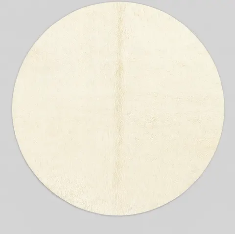 Tapis rond berbère Tanant blanc uni — tapis berbères contemporains