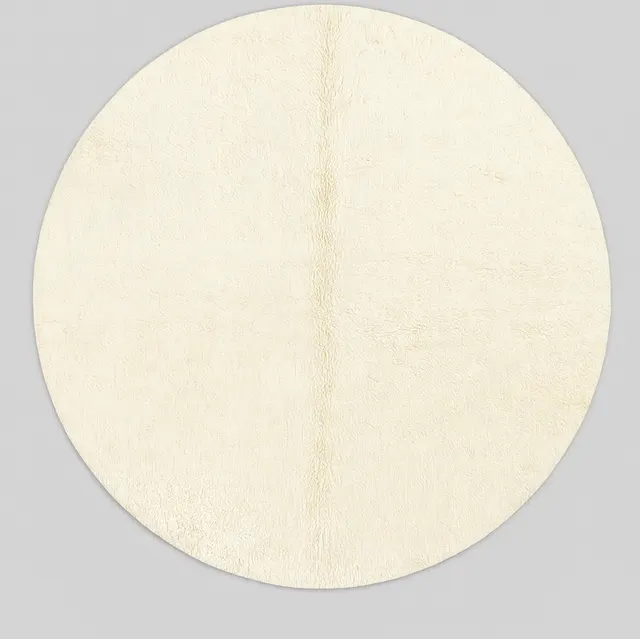 Tapis rond berbère Tanant blanc uni — tapis berbères contemporains