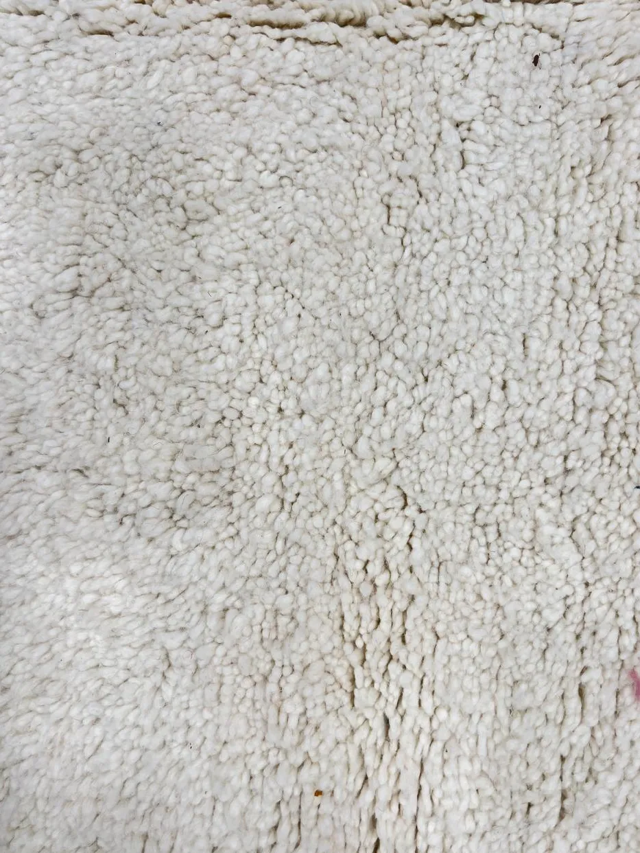 Tapis rond berbère Tanant blanc uni, vue 4 sur 4