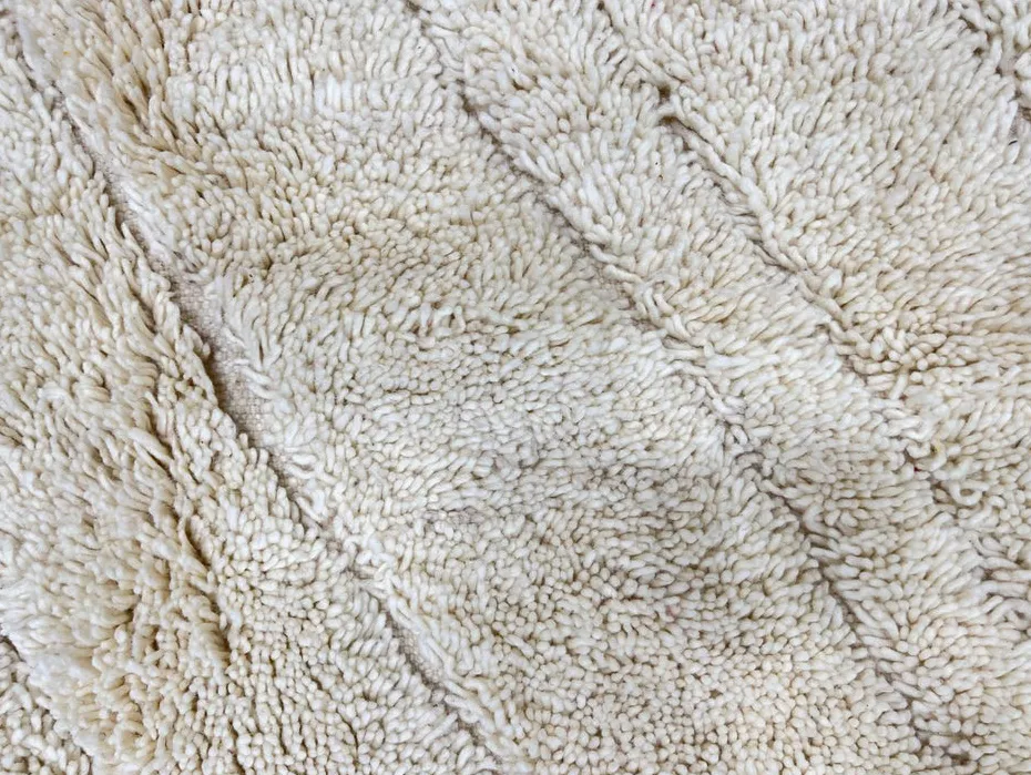 Tapis rond berbère Tata blanc uni, vue 4 sur 4