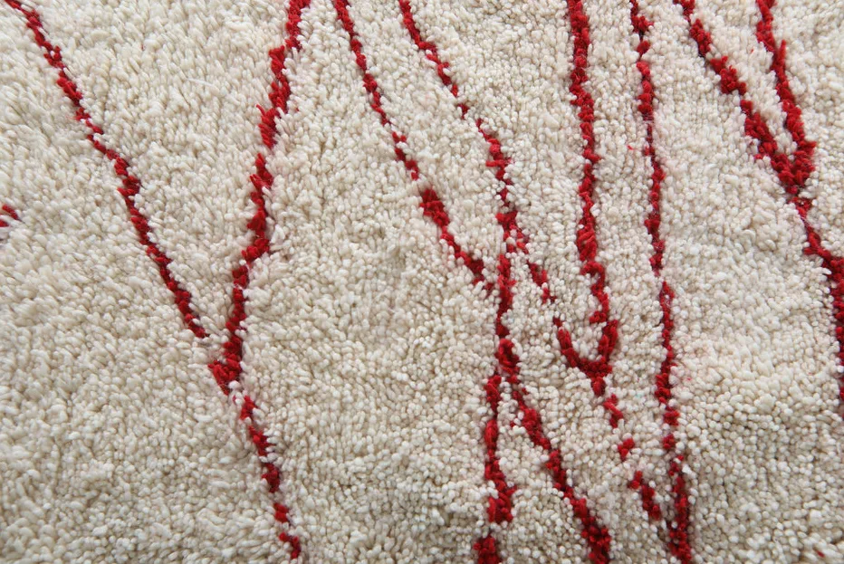 Tapis rond berbère Thiya rouge à lignes, vue 7 sur 7