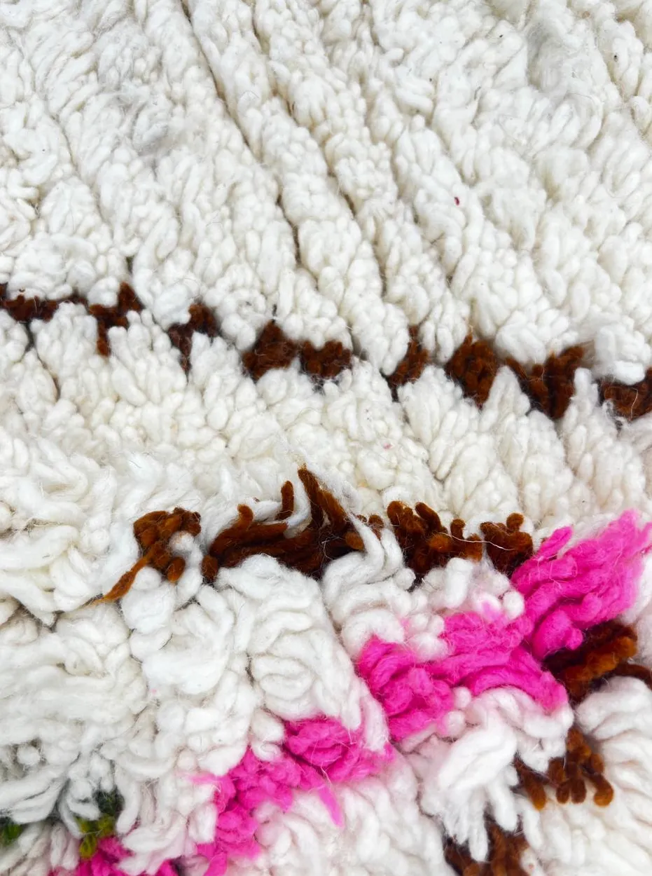 Tapis rond berbère Tichka multicolore à losanges, vue 3 sur 4