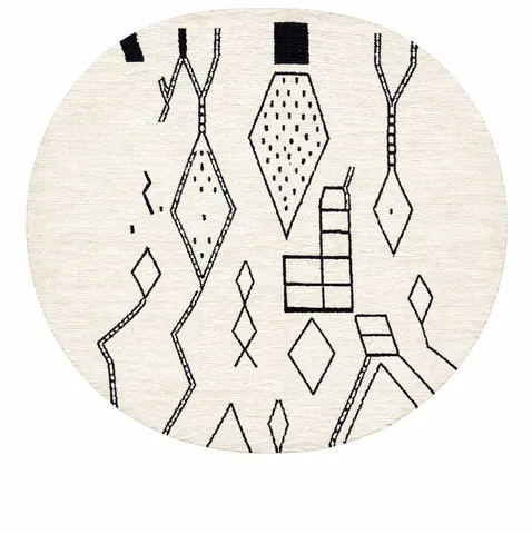 Tapis rond berbère Tinhinan aux motifs berbères — tapis berbères contemporains