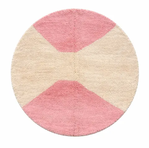 Tapis rond berbère Tinhinan rose — tapis berbères contemporains