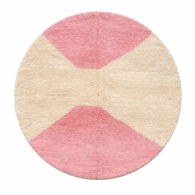 Tapis rond berbère Tinhinan rose — tapis berbères contemporains