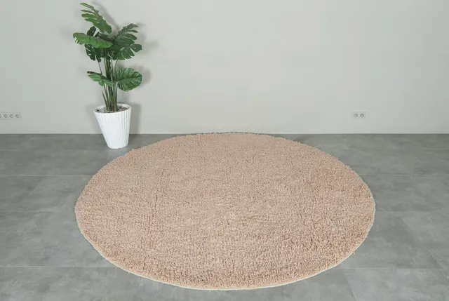 Tapis rond berbère Tislit rose — tapis berbères contemporains