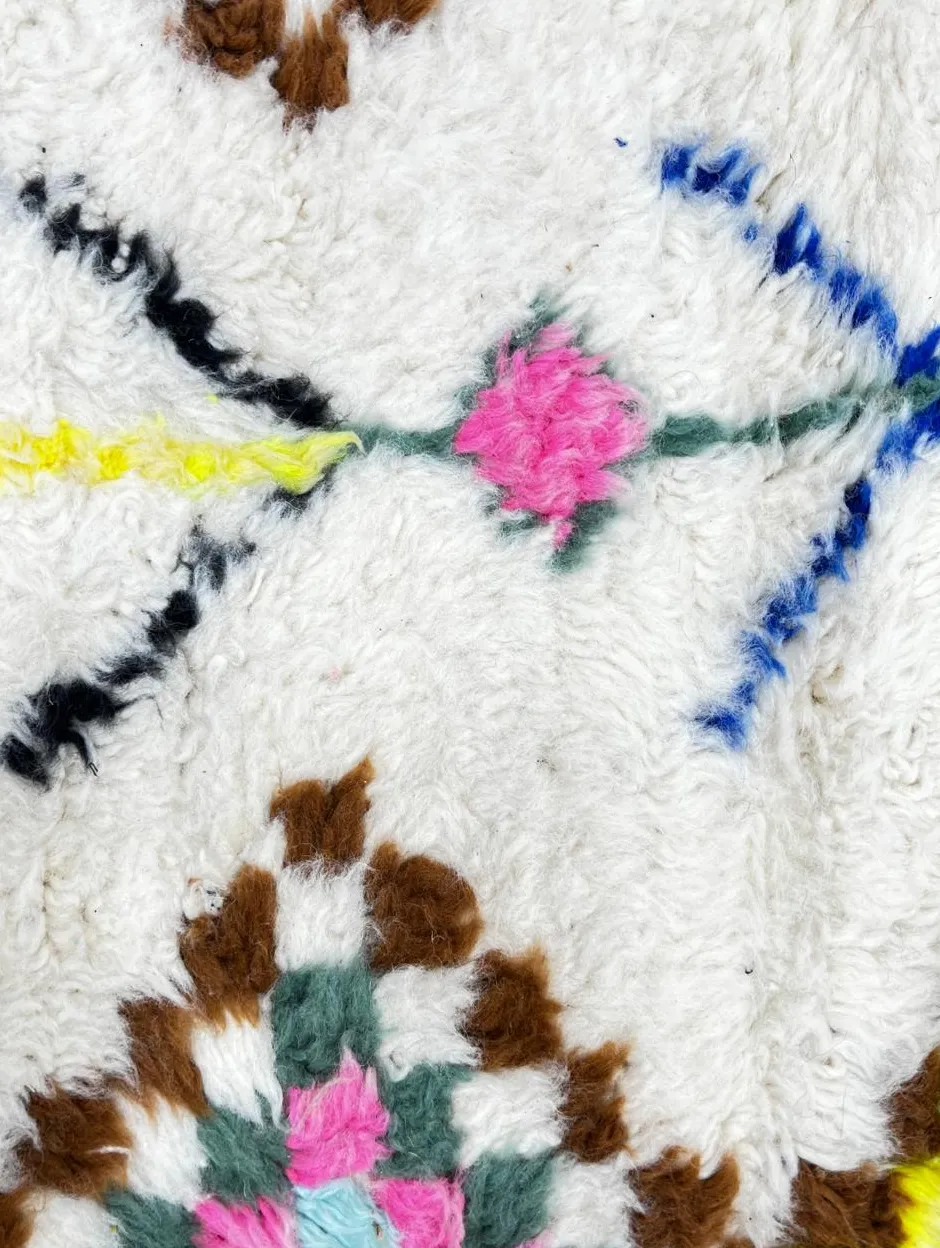 Tapis rond berbère Udad multicolore à losanges, vue 3 sur 4