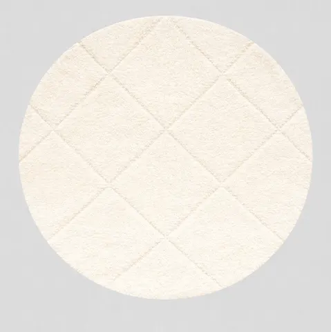 Tapis rond berbère Winaruz à losanges — tapis berbères contemporains