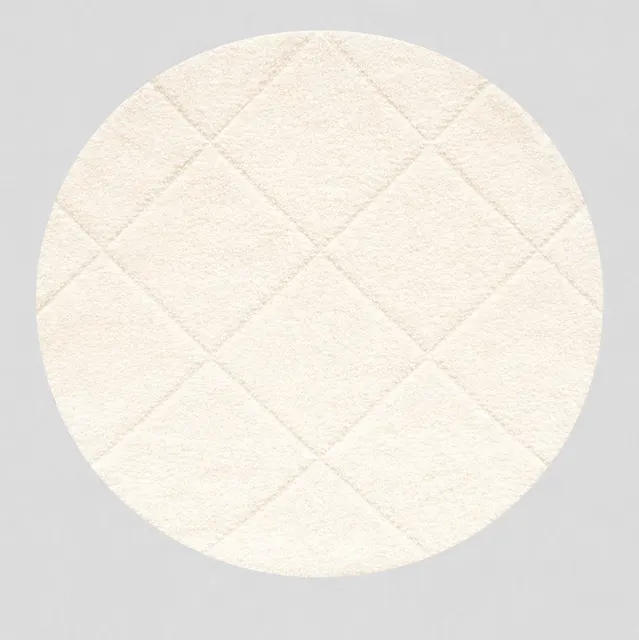 Tapis rond berbère Winaruz à losanges — tapis berbères contemporains